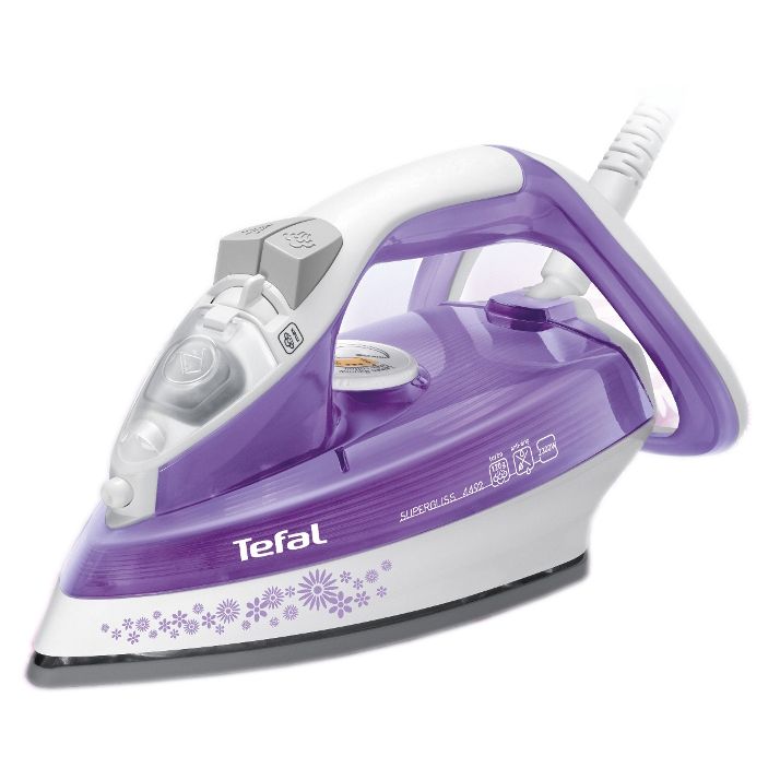 Ютия Tefal Supergliss FV4492, Плоча Ultragliss Diffusion, 2300 W, 0.27 л, 35 гр/мин, 120 гр/мин, 2 м, Бяла/Лилава