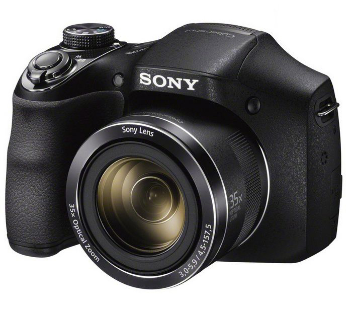 Дигитален фотоапарат Sony DSC-H300, 20.1MP, Черен + Карта SD 8GB, Калъф, Зарядно