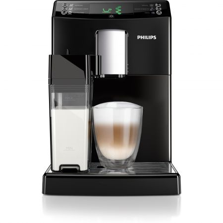 Еспресо машина Philips HD8834/09, Автоматична, Устройство за пяна, Cappuccino, Керамична мелачка, Самопочистване, 15 бара, 1.8 л, Съд за мляко 0.5 л, Черна