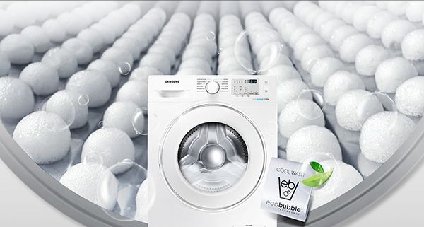 Пералня Samsung Eco Bubble WW60J4060LW/LE, 6 кг, 1000 об/мин, A+++, 60 см, Бяла