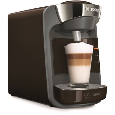 Еспресо машина Bosch Tassimo Suny TAS3207, Автоматична, 1300 W, 0.8 л, Технология INTELLIBREW, SmartStart, Капсули, Кафява