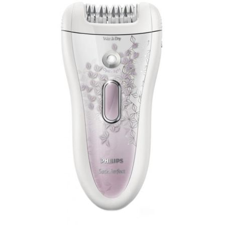 Епилатор Philips SatinPerfect HP6583/02, Wet & Dry, Керамични дискове, 32 точки на захващане, 2 скорости, 6 аксесоара, Бял