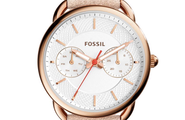 Часовник в розово-златисто и бяло Fossil